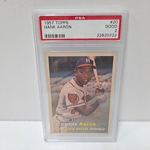 1957 Topps Hank Aaron #20 PSA Good 2 Baseball Card