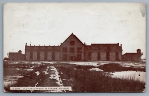 OLD STATE PRISON AT LARAMIE WYOMING WY Guard Tower Dirt Road postcard-D4 - Picture 1 of 2