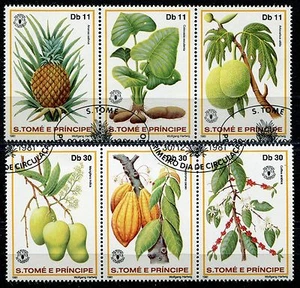 281 - Sao Tome and Principe - Fruits - Used Set - Picture 1 of 2