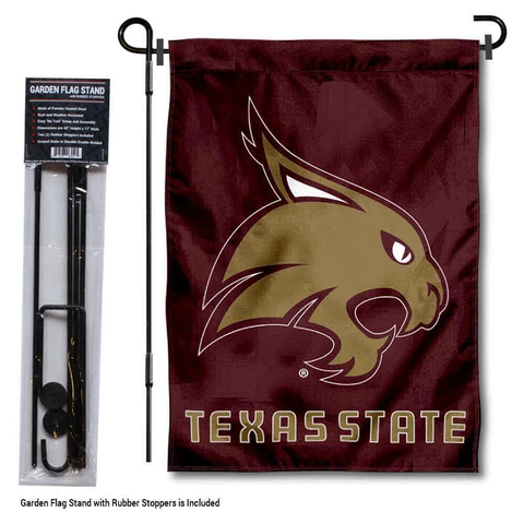 Texas State University Garden Flag and Stand Pole Kit Cover