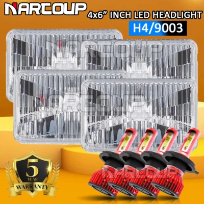 For Chevrolet C30 C20 C10 4x6" LED Headlights Hi/Lo Beam 4PCS - Image 1 of 4