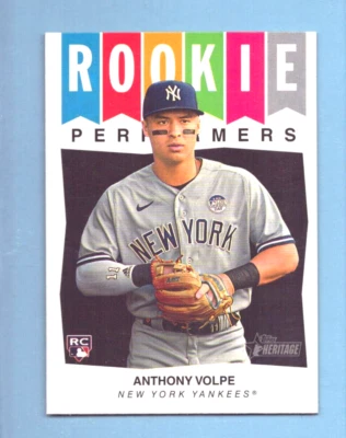 2023 Topps Heritage High Number Rookie Performers Anthony Volpe  #RP-7 - Image 1 of 2