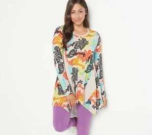 LOGO by Lori Goldstein Pieced Rayon 230 Top Shirt Taschen Damen XS Soft Sand - Bild 1 von 5