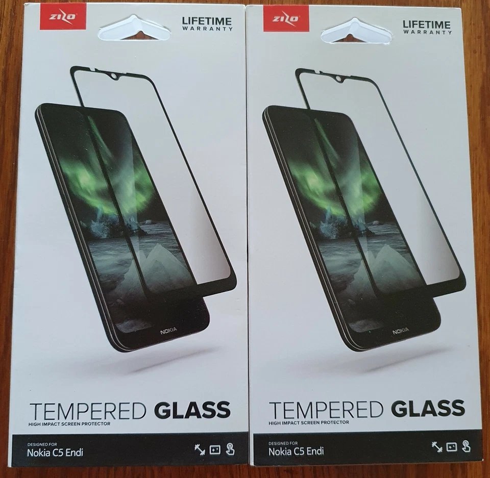 NIB Nokia C5 Endi Tempered Glass Screen Protector Black/Lot Of 2 - Image 1 of 2