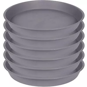 6 Pack Planter Saucer Tray Gray 4 6 8 10 12 13 15 17 19 inch Pot Saucers Heav... - Picture 1 of 7