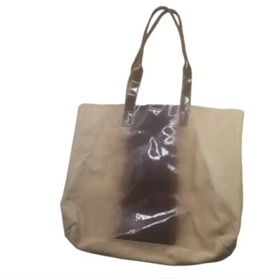 Bolso de Mano Banana Republic Gamuza Charol Ombre Beige Marrón Foto 1 de 4