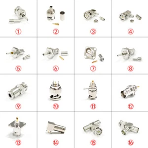 BNC Stecker Buchse Koax Adapter für RG316 RG58 Kabel gerade rechter Winkel Schweißen PC - Bild 1 von 17
