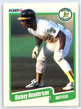 1990 FLEER #10 RICKEY HENDERSON  OAKLAND ATHLETICS
