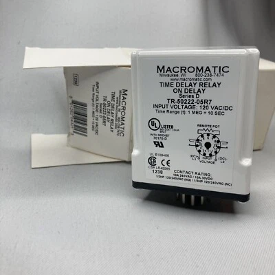 Macromatic TR-50222-05R7 RELAY, E-Mech, Time Delay, On Delay, 10A, DPDT, 11 pin - Image 1 of 4