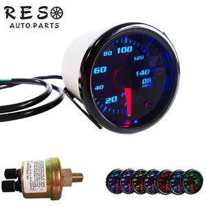 0-140 PSI 2'' 52mm 7 Color LED Digital Oil Pressure Gauge Meter W/ Sensor - Picture 1 of 9