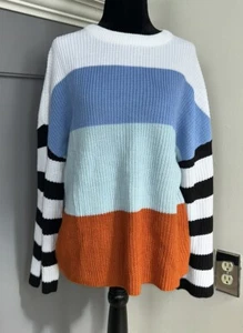 Strickpullover gestreift Damen Größe S mehrfarbig Farbblock - Bild 1 von 8