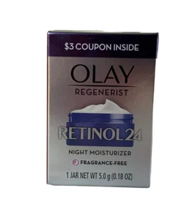 Olay Regenerist Retinol 24 Night Moisturizer Trial Lot Of 2 Face Cream 0.18oz - Picture 1 of 9