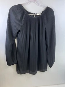 Max Studio Long Sleeve Tunic Blouse Top, Black Women's Sz M - Picture 1 of 8