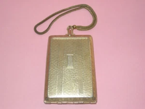 Evans~Antique Nickel Silver Powder Compact Purse ~ Blush ~ Lipstick Case ~ Comb - Picture 1 of 3