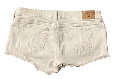 Pantalones Cortos Hollister Para Mujer Junior Talla 7 W 28 Blanco Denim Mezcla Algodón Foto 1 de 4