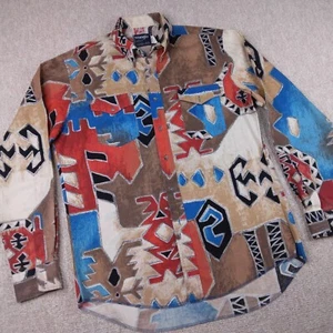 Wrangler vtg AZTEC Mens Cowboy Cut Regular X-Long Tails Single (16 1/2 36) Shirt - Picture 1 of 12