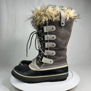 Sorel Taupe Joan of Arctic Suede Faux Fur Waterproof Winter Boots Women’s Sz 10 - Picture 1 of 9