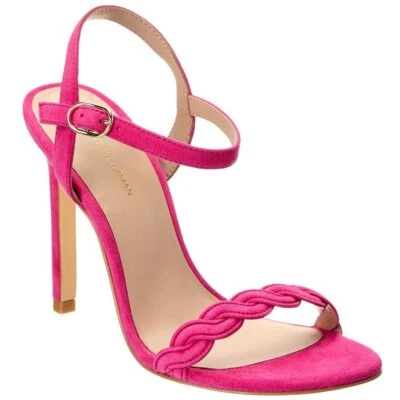 Sandalias Stuart Weitzman Bailarina Twistie Tacones Talla 8 Peonía Rosa Gamuza NUEVAS $450 Foto 1 de 4