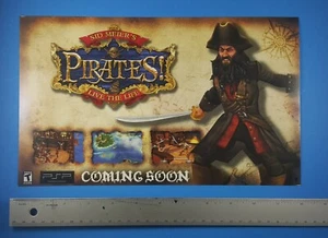 Letrero de exhibición de tienda Sid Mieier's Pirates "Coming Soon" 2006 Sony PSP Promo - Imagen 1 de 1