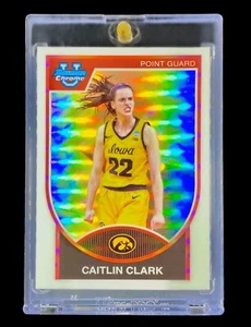 CAITLIN CLARK ROOKIE REFRACTOR SP Insert Topps Chrome 2024 Holo Non Auto - IOWA - Picture 1 of 9