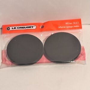 NEW Le Creuset 2 1/2" black silicone mill caps for salt & pepper mills