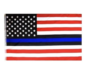 Red White And Blue Thin Blue Line USA Flag From TEXAS 3x5 ft Support Police - Picture 1 of 2