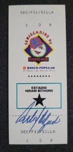 SERIE DEL CARIBE 1995. PUERTO RICO HIRAM BITHORN TICKET AUTOG BY CARLOS DELGADO - Picture 1 of 3