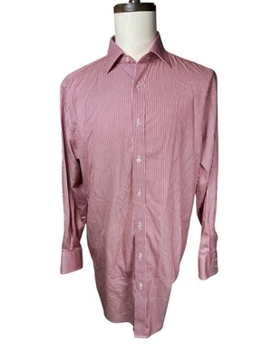 T.M. Camisa de vestir Lewin para hombre 17-34 roja ajustada sin planchar mangas largas vacaciones Foto 1 de 4