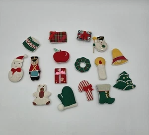 16 Replacement advent Calendar Pieces Fabric Snowman Candle Gifts Bell Vintage - Picture 1 of 10