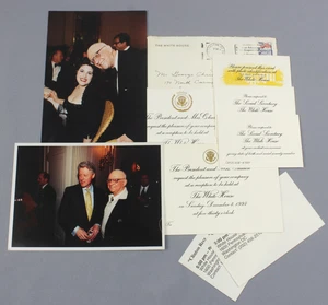 MONICA LEWINSKY + Bill Clinton 2 photographs + OFFICIAL White House invites etc - Picture 1 of 4