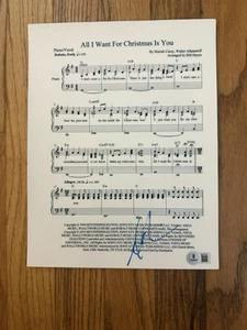 Mariah Carey SIGNIERTES AUTOGRAMM ALL I WANT FOR CHRISTMAS IS YOU LRIC SHEET BAS COA - Bild 1 von 3
