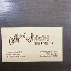 Vintage Catfish Junction Restaurant & Fishin Hole Saraland Al Visitenkarte B45 - Bild 1 von 2
