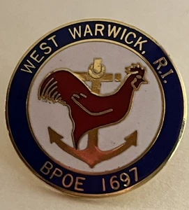 BPOE Elks Pin für West Warwick, R.I. BPOE 1697, Red Chicken & Anchor - Bild 1 von 5