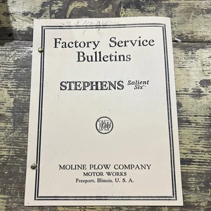 1918-19 Stephens Motor Service Bulletins Salient 6 Freeport, Illinois Reprint - Picture 1 of 5