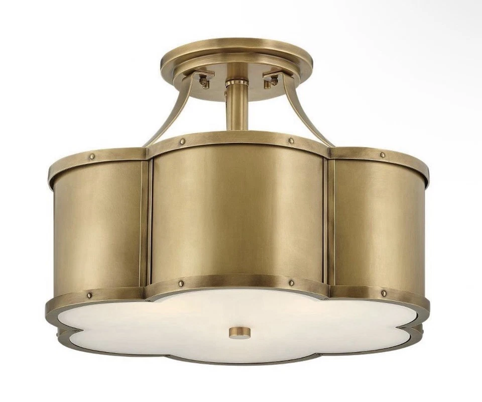 Hinkley Lighting Chance 3 luces montaje semi-al ras en latón Heritage - 4444HB Foto 1 de 3