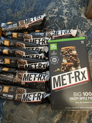 14-Met-RX Big 100 Barras de Repuesto de Comida Crujiente Pastel de Manzana Vainilla Caramelo Churro Foto 1 de 4