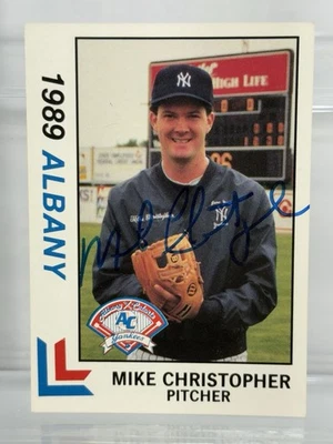 1989 Best MIKE CHRISTOPHER Signed In Person Auto Albany-Colonie Yankees #22 - Image 1 of 2