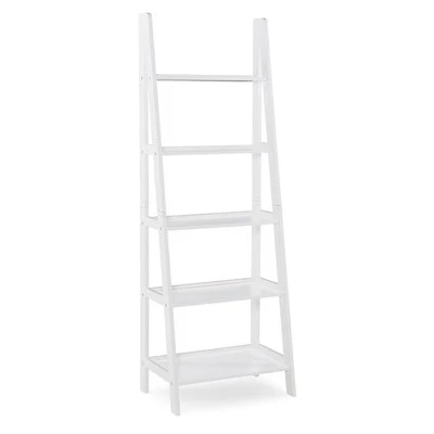 Linon Archdale Wood Open Back 72" Ladder Bookshelf with 5 Shelves in White - Imagem 1 de 4