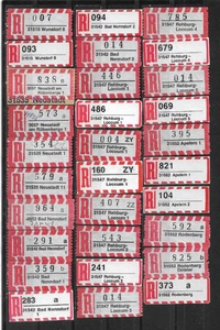 R-Zettel/BRD/5-stellige PLZ/ 31516 Wunstorf 8 - 31552 Rodenberg (30 versch.) - Bild 1 von 1