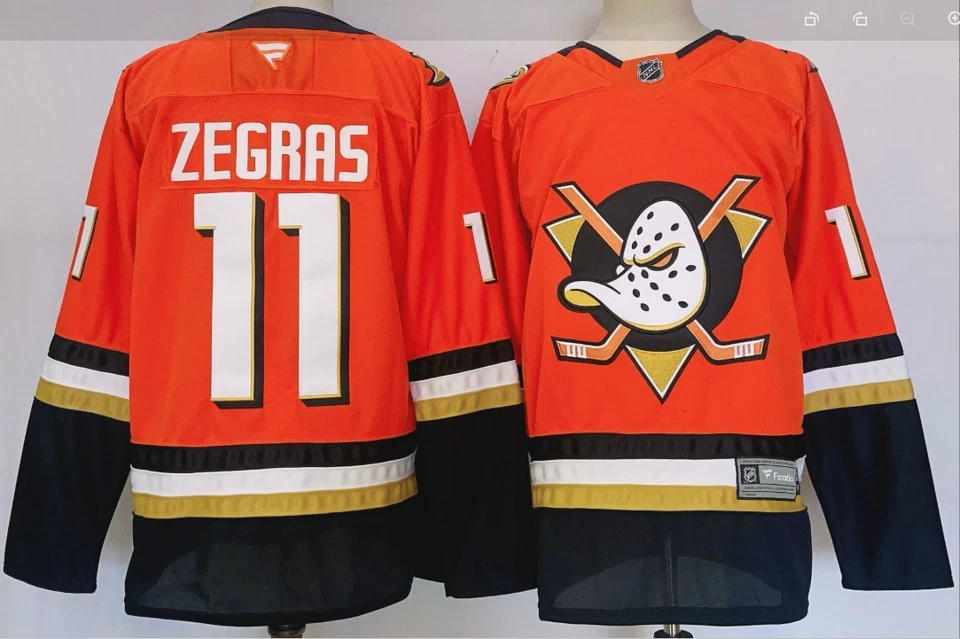 2025 NHL Ducks Retro Jersey Anaheim Ducks 11 Zegras jersey #96 Hockey Suit - Image 1 of 1