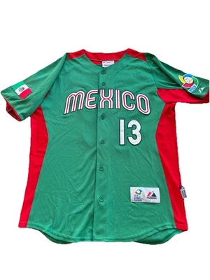 2017 World Baseball Classic Mexico Home Jersey Majestic #13 Moreno Size M - Image 1 of 4