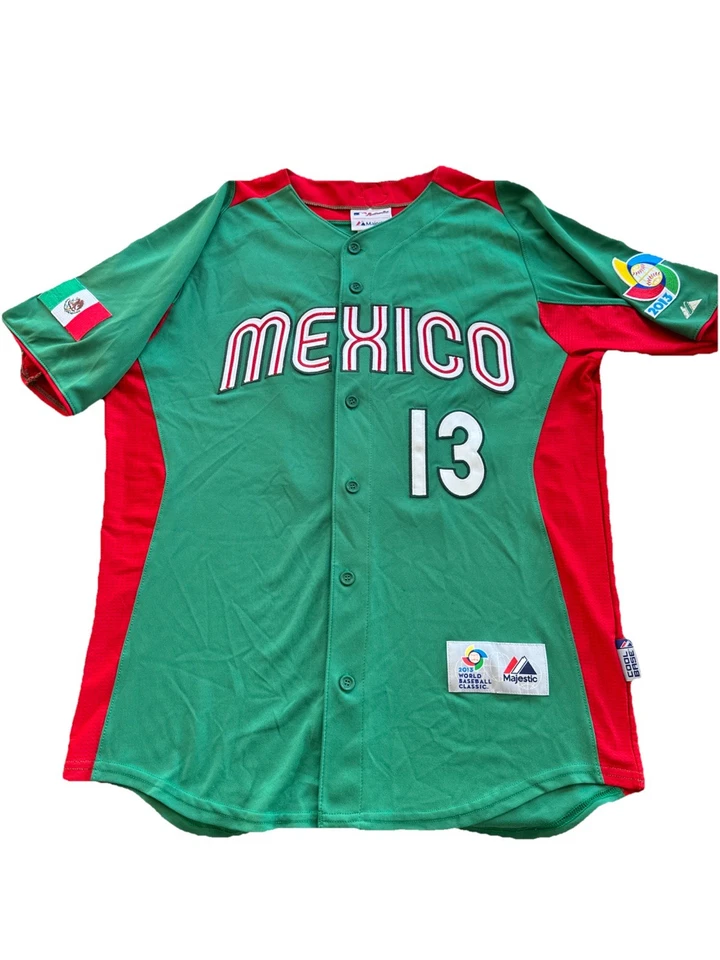 2017 World Baseball Classic Mexico Home Jersey Majestic #13 Moreno Size M - Image 1 of 4