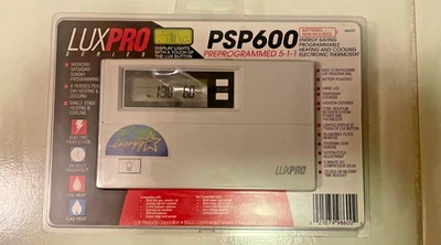 LuxPro Preprogrammed 5-1-1 Electronic Thermostat PSP600 Factory Sealed #44107 - Image 1 of 4