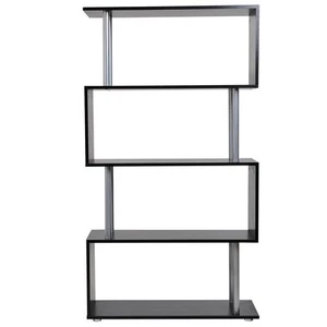 HOMCOM Libreria Design Moderna 4 Ripiani in Legno e Ferro 80×30×145cm Nera - Foto 1 di 10