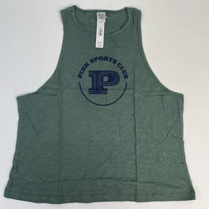 Victoria's Secret Pink Women's Cotton Cropped Racerback Tank Top Green Size L - Picture 1 of 7