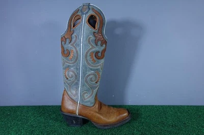 Tony Lama BUCKAROO Western Cowboy Boots Gray Brown RR2008L Square Women Sz 6.5 B - Image 1 of 4