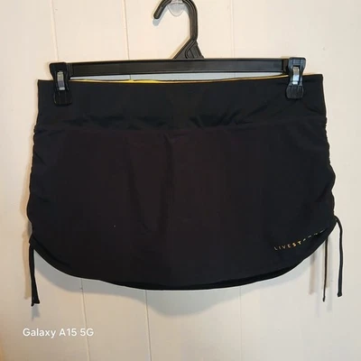 Nike Dri-FIT Skirt Womens Medium Black Yellow Athletic Running Tennis Drawstring - Image 1 of 4