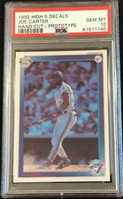 1992 High 5 Decals Baseball JOE CARTER Hand Cut Prototype PSA 10 GEM MINT