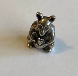 Pandora KANGAROO & JOEY 925 ALE Bead Charm Genuine Retired KANGAROO & BABY KANGA - Picture 1 of 10
