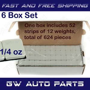 6 Box 3744 Pieces 1/4OZ Wheel Weights Stick-on Adhesive Tape Lead Free - Foto 1 di 2